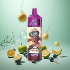 Blåbær Bobbelgum JNR Alien 10000 Puffs med 850mAh Batteri og Type-C Hurtigopladning