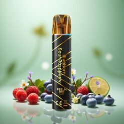 Blåbær & Sur Hindbær JNR Black&Golden 600+200 Puffs 800 Puffs TPD-godkendt