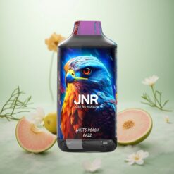 Hvid Fersken Hindbær JNR Falcon 16000 Puffs 22ml Dual Mesh Coil