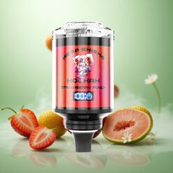 Jordbær Punch JNR Mega Shisha Hookah 100K Skrivebordskompatibilitet med 100000 puff og Interaktiv Smart Skærm