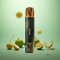 Sort&Guld JNR Black&Golden 600+200 Puffs Engangs Vape Vimtu med 800 Puffs og 2ml E-Væske Kapacitet